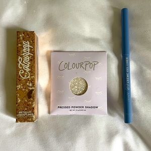 Colourpop Crème Gel liner metallic liquid liner pressed powder shadow bundle